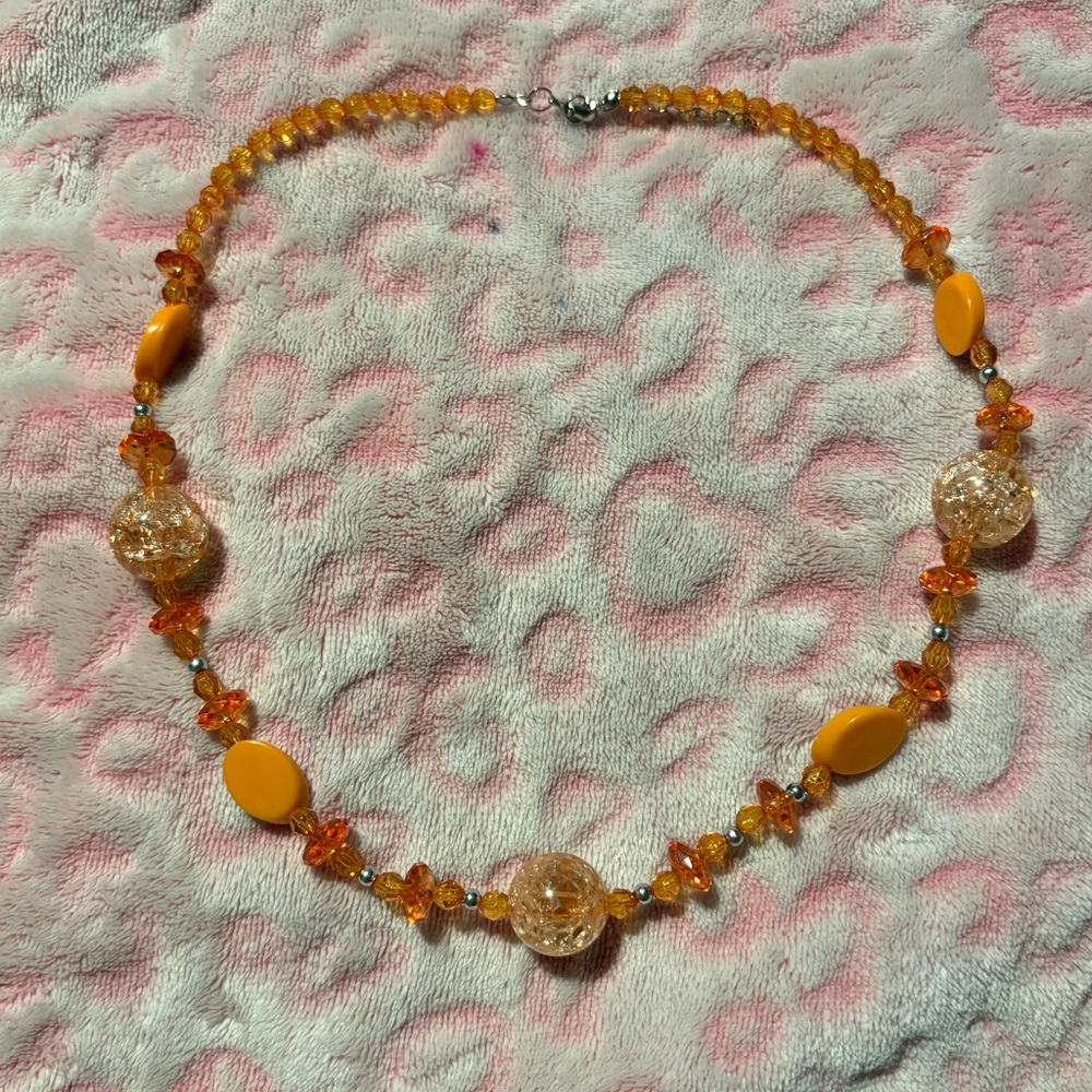 vintage orange statements necklace